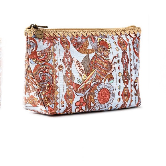 Sakroots NWT Large Blue Owl Cosmetic Zip Pouch - Picture 5 of 7